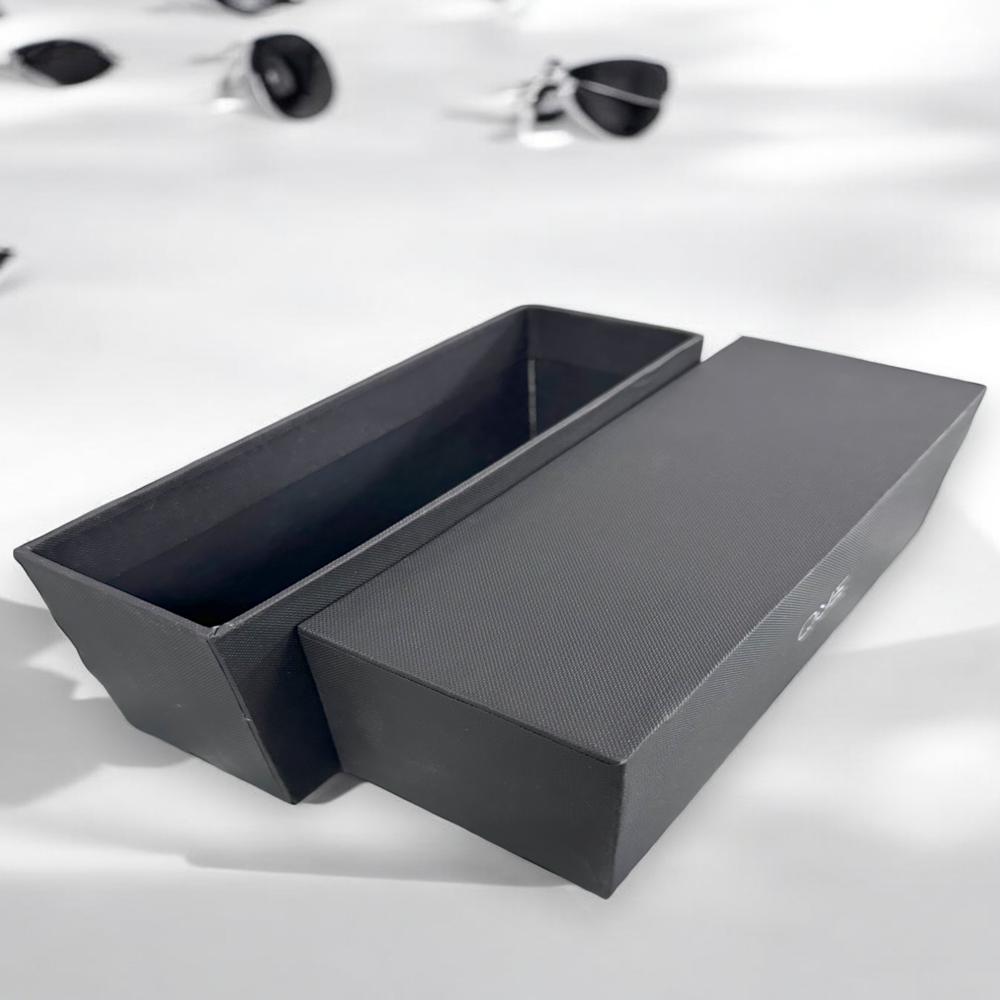 Customized Top Bottom Rigid Box Packaging With Textured Paper - Color: Black