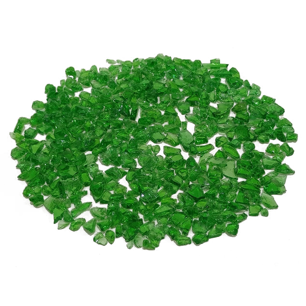 Green Glass Chips - Hardness: Rigid