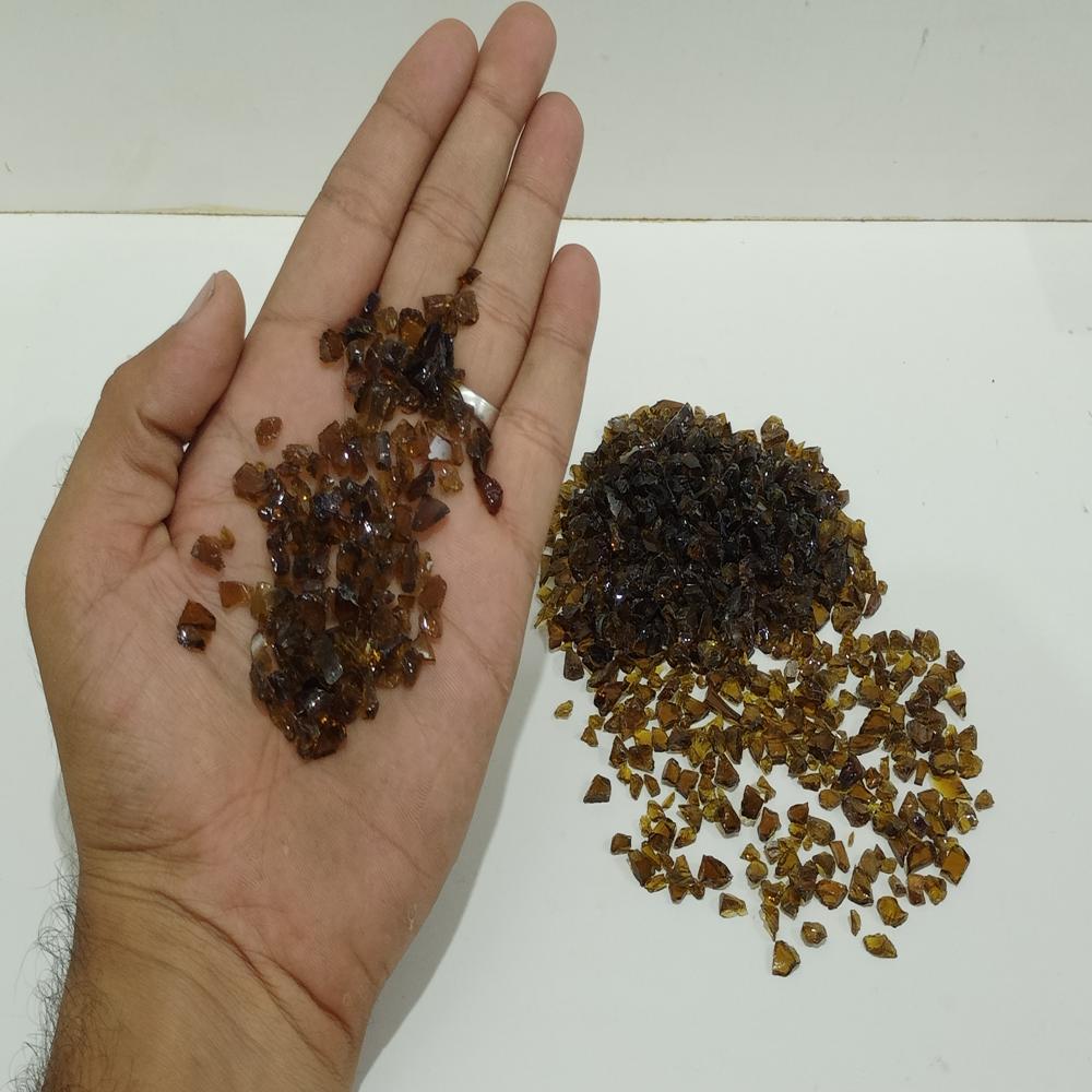 Brown Glass Chips - Hardness: Rigid