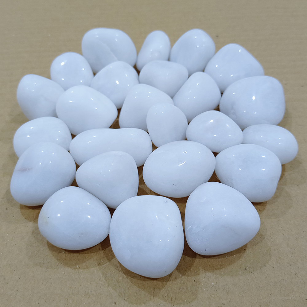 White Polished Pebble Stone - Natural Stone Type: Marble