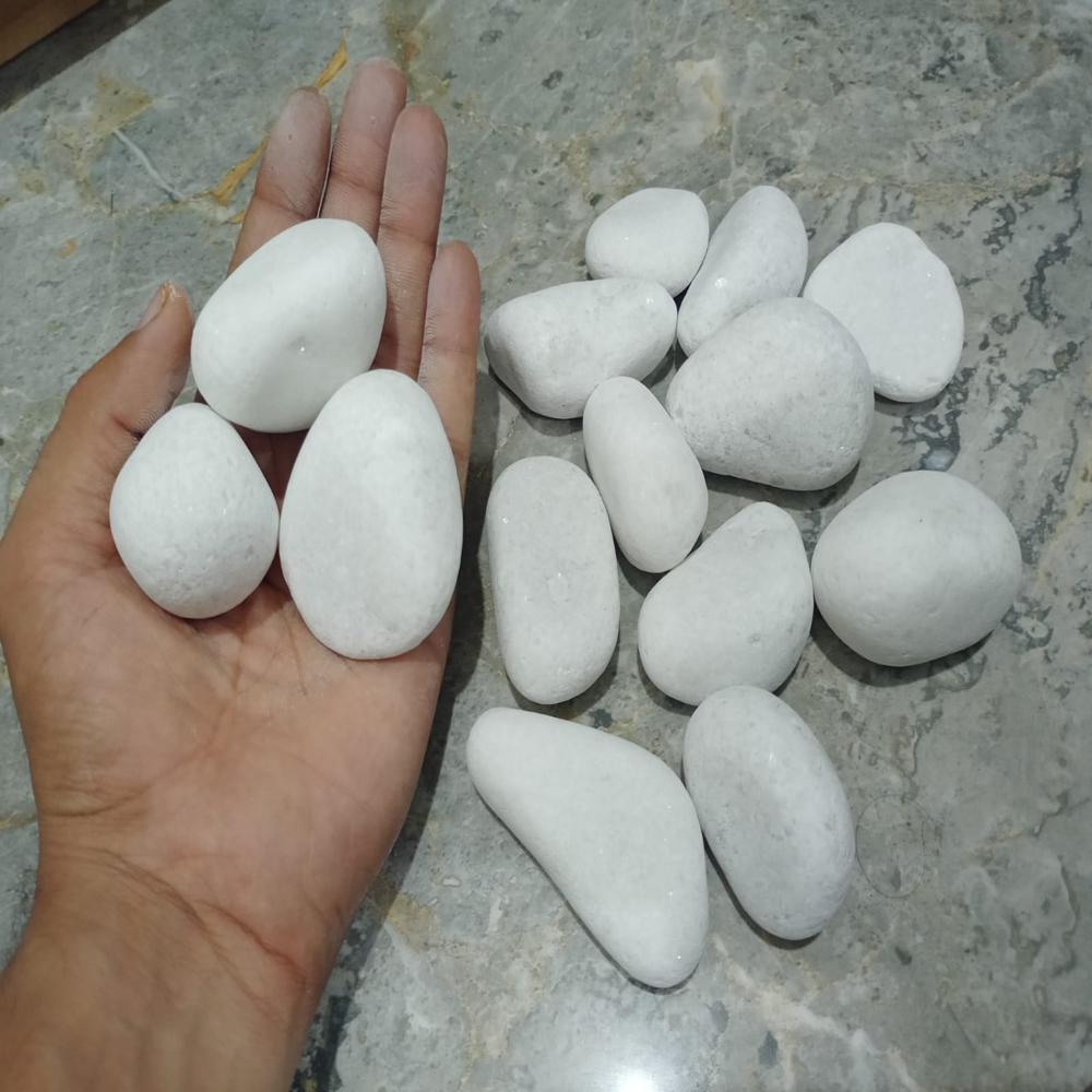 Landscaping Outdoor Bulk Used Supper White Marble Pebble Stone - Artificial Stone Type: Solid Surface