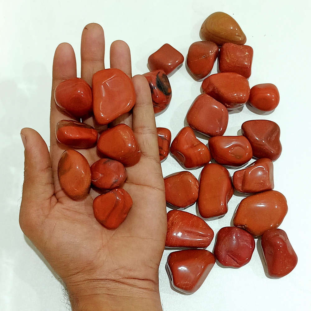 Red Polished Pebble Stone - Natural Stone Type: Marble