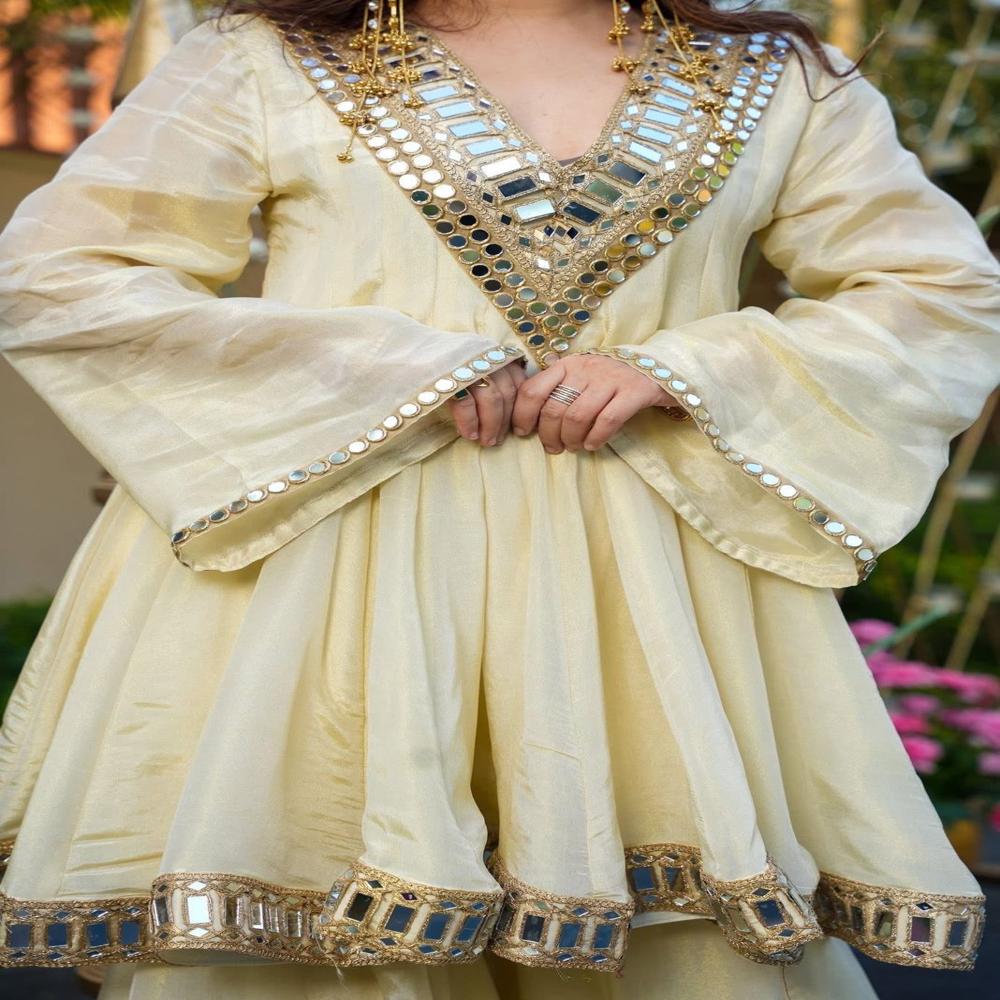 Classic Cream Party Wear Suit