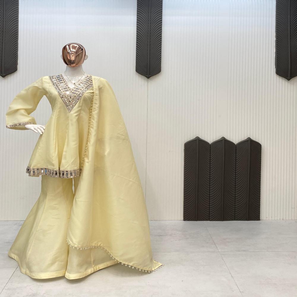 Classic Cream Party Wear Suit