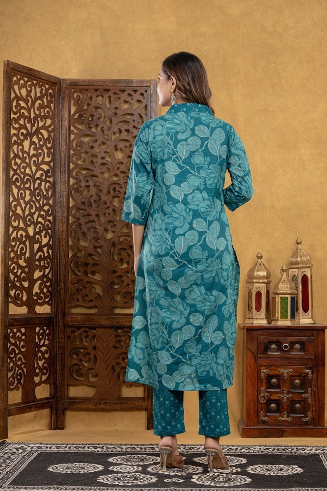 Cotton Kurti Pant Dupatta Set