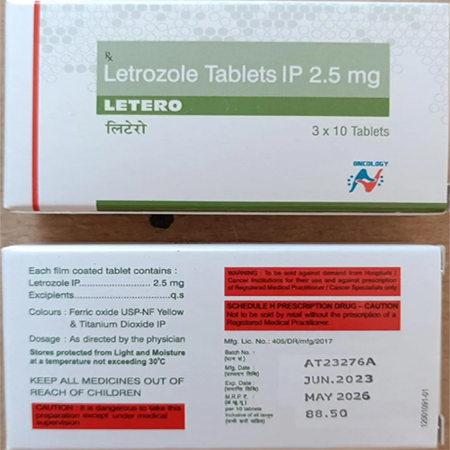 2.5 Mg Letrozole Tablets IP
