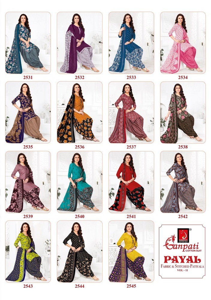 Ganpati Payal Vol-11  Patiyala Dress Material