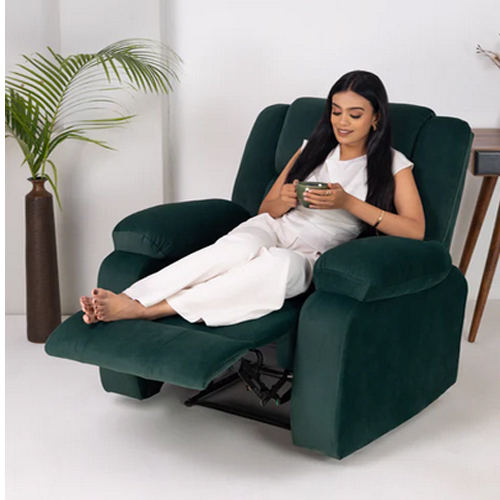 Green Color Fabric Recliner 1 Seater Sofa Chair - Color: As Per Requirement