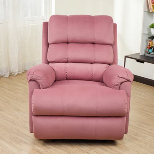 Pink Color Fabric Recliner 1 Seater Sofa Chair - Design: Attractive