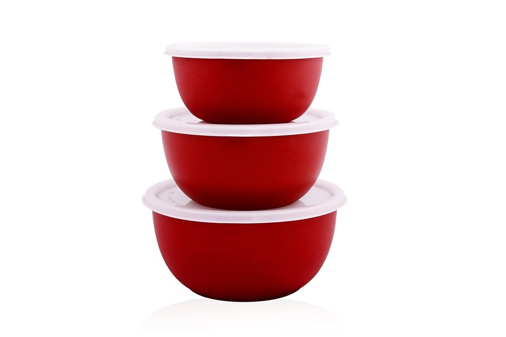 Euro Bowl Set Of 3 - Color: Maroon