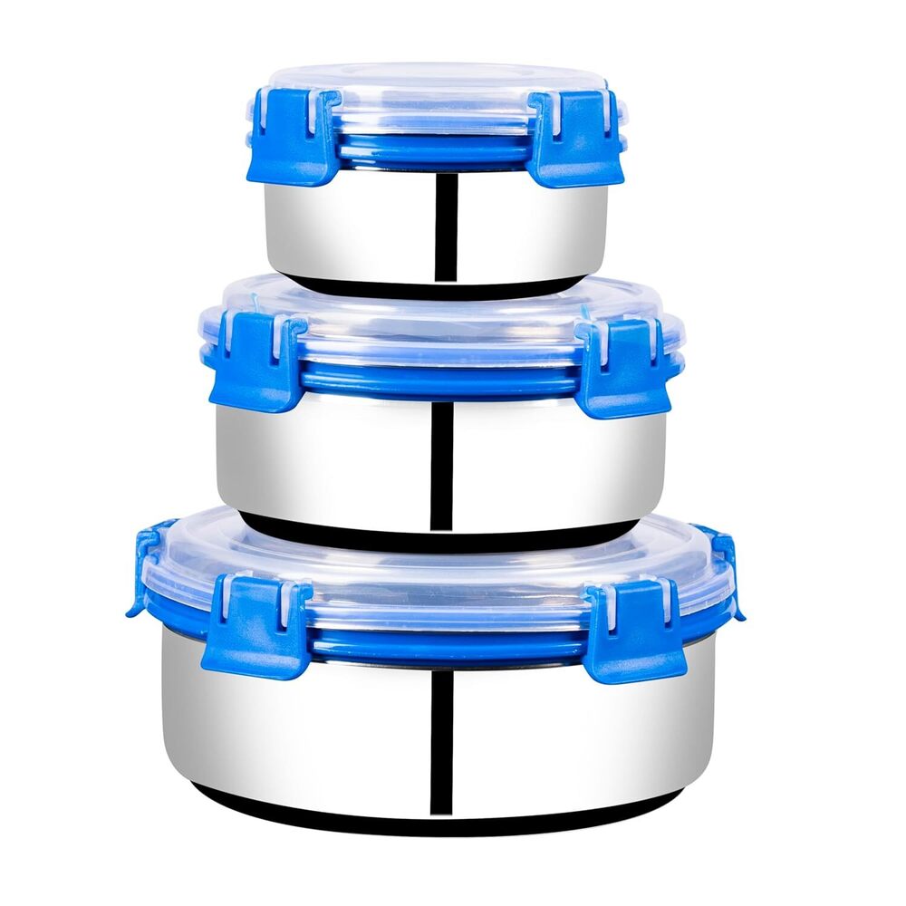 Smart Lock N Lock Set Of 3 - Color: Silver And Blue