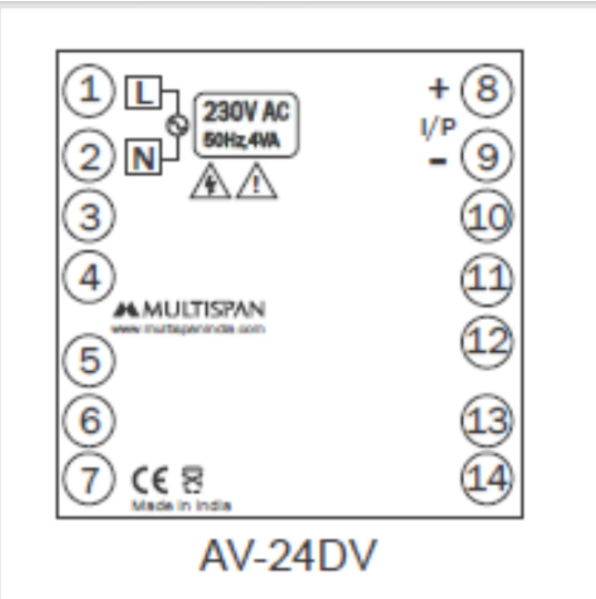 Digital Dc Voltage Meter Av 24vdv - Color: Red Diaplay