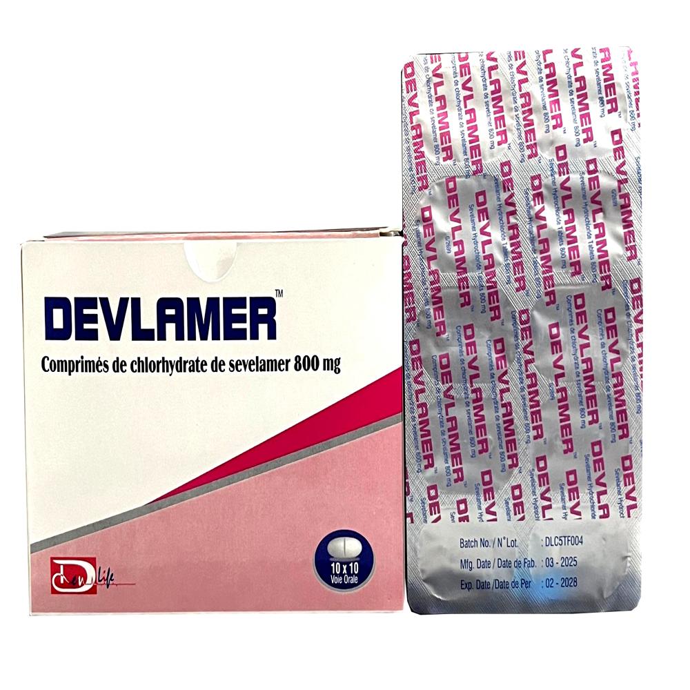 Sevlamer Hydrochloride Tablets - 400 mg / 800 mg, White to Off-White, Blister Pack of 100 | Phosphate Binder for CKD Dialysis Patients