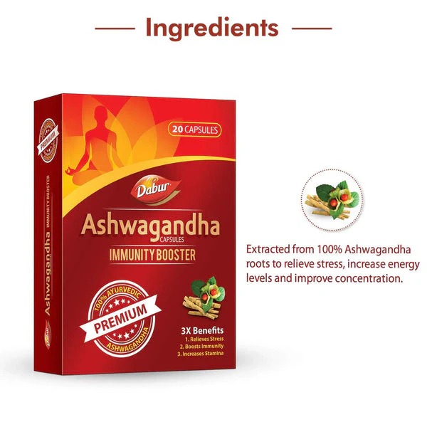 Dabur Ashwagandha Capsules 20 Capsules