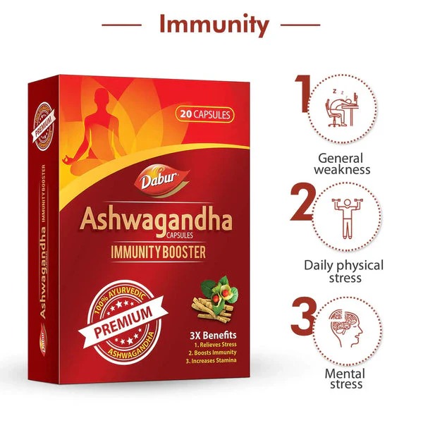Dabur Ashwagandha Capsules 20 Capsules