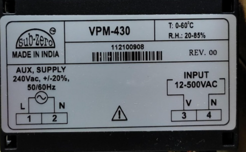 Vpm-430 Digital Voltmeters - Dimension (L*w*h): 96 X 96 Millimeter (Mm)