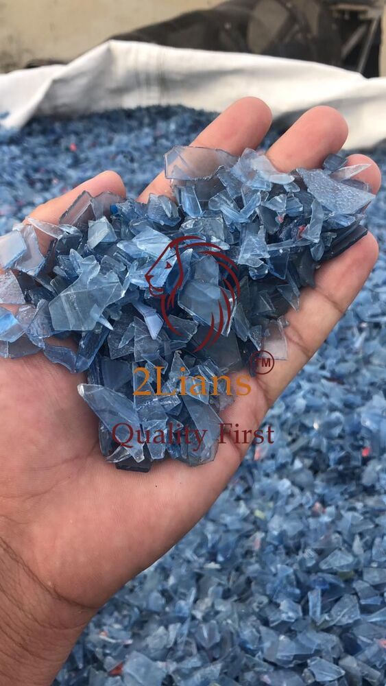 PC bottle regrind  transparent blue tint