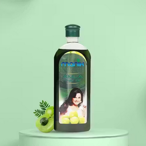 500Ml Manik Brahmi Amla Hair Oil - Color: Dark Green