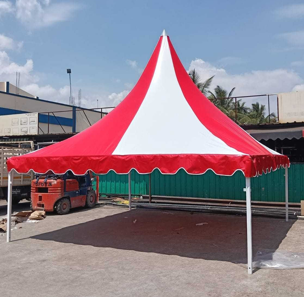 Pvc Outdoor Pagoda Tent - Color: Red And White