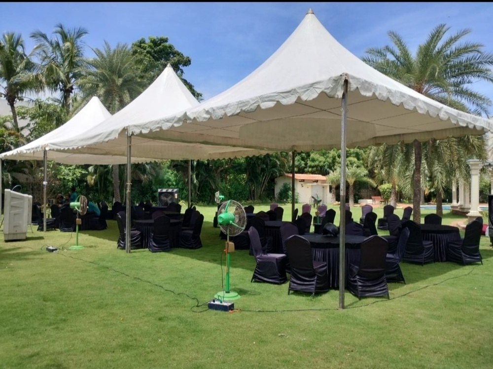 Weather Resistant Pagoda Tent - Color: White