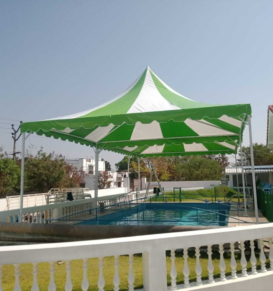 Green And White Arabian Canopy Tent - Design Type: Standard