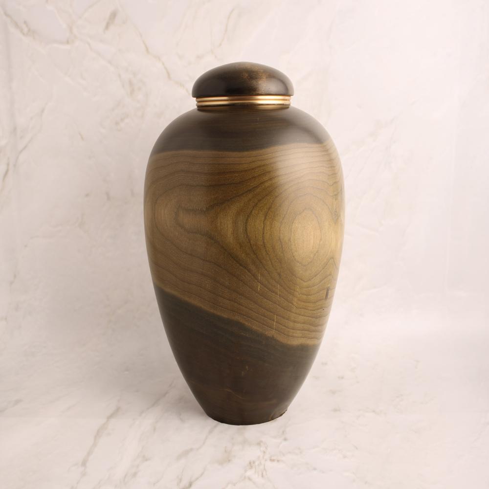 Mango Wood Dark Polished Wooden Urns - Human Ashes Wooden Urns - Color: Custom Stain Options