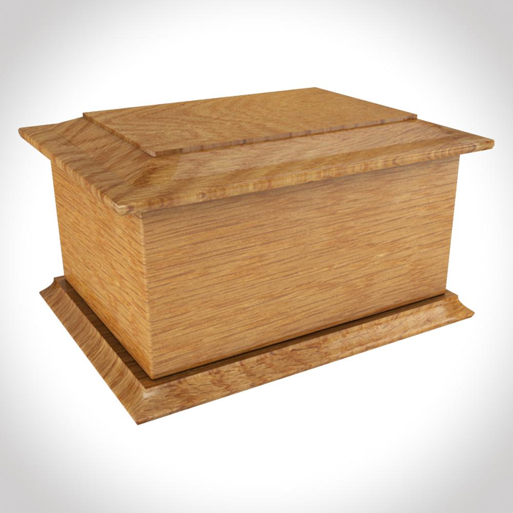 Square Shape Wooden Urns & Funeral Memorial Urns From India - Color: Natural Finished
