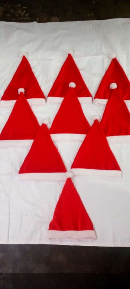 Pom Pom Santa Cap - Color: Red & White