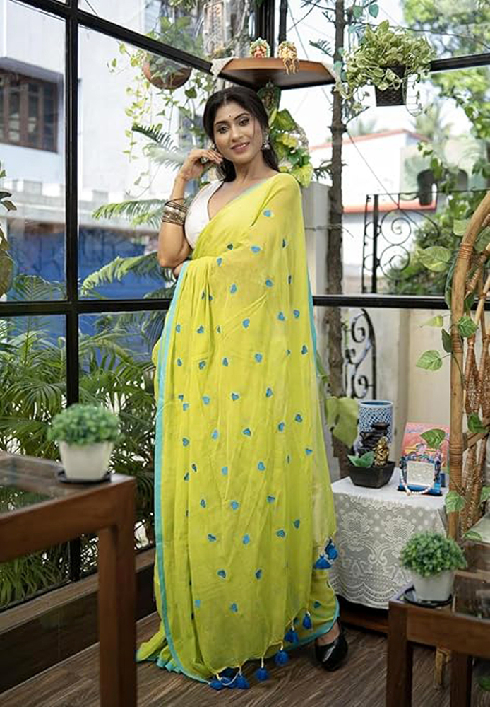 Embroidery Saree - Color: Different Available