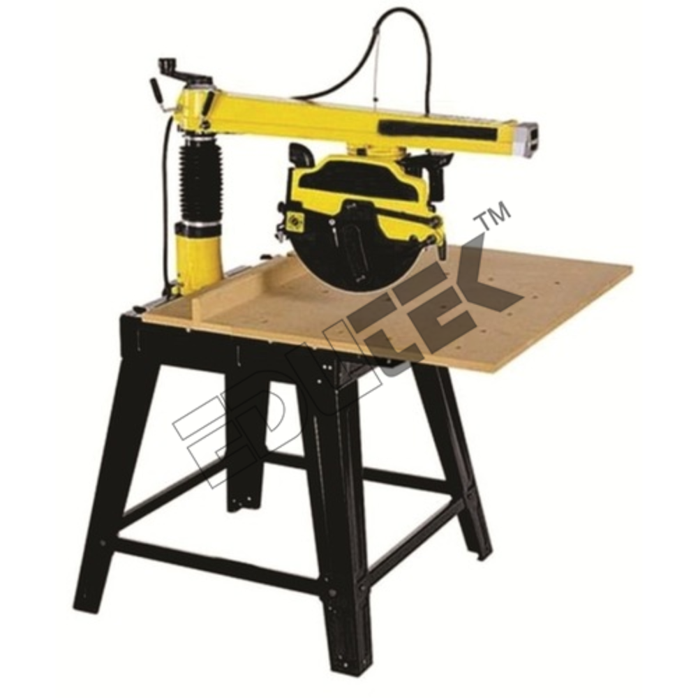 Radial Arm Saw - Steel, 7-8" Blade Diameter, Yellow | 220 Volts, Single Phase, 230-470w Power For Wood Cutting & Various Materials