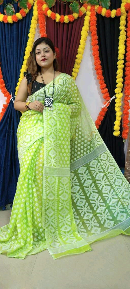 Green Color Jamdani Saree