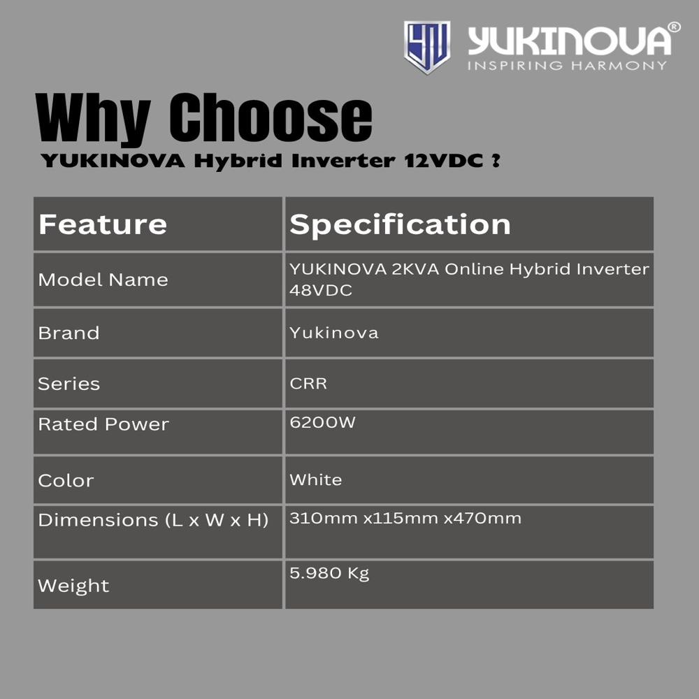 Yukinova 6.2Kva Online Hybrid Inverter