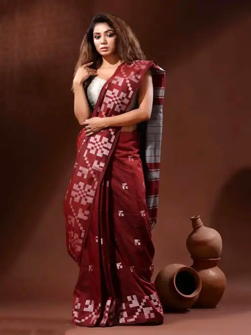 Mehroon Color Saree - Color: Different Available