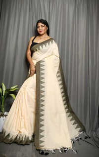 Off White Color Pyramid Handloom Saree - Color: Different Available