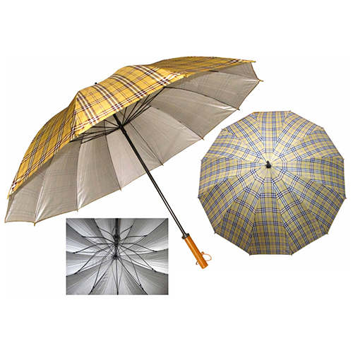 29X12 Ivory Golf Check Print Umbrella - Material: Nylon