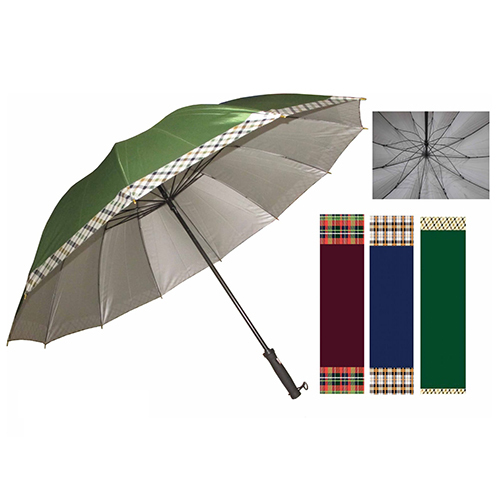 29X12 Saffron Mono Sil W-Border Print Umbrella - Material: Nylon