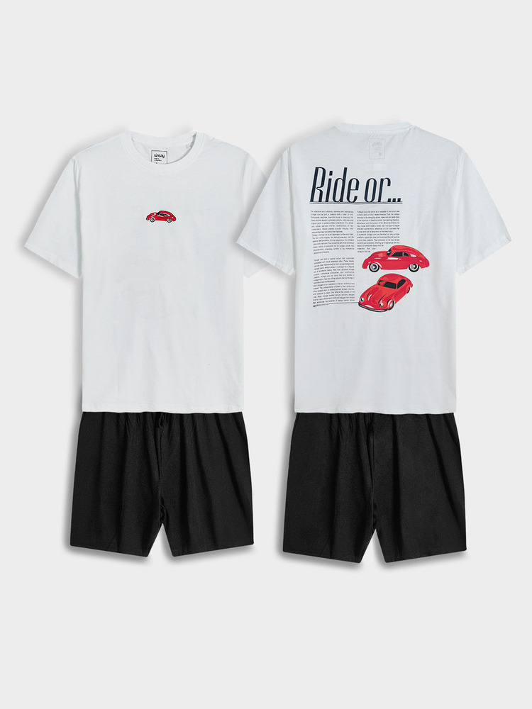 Mens Printed Shorty Set