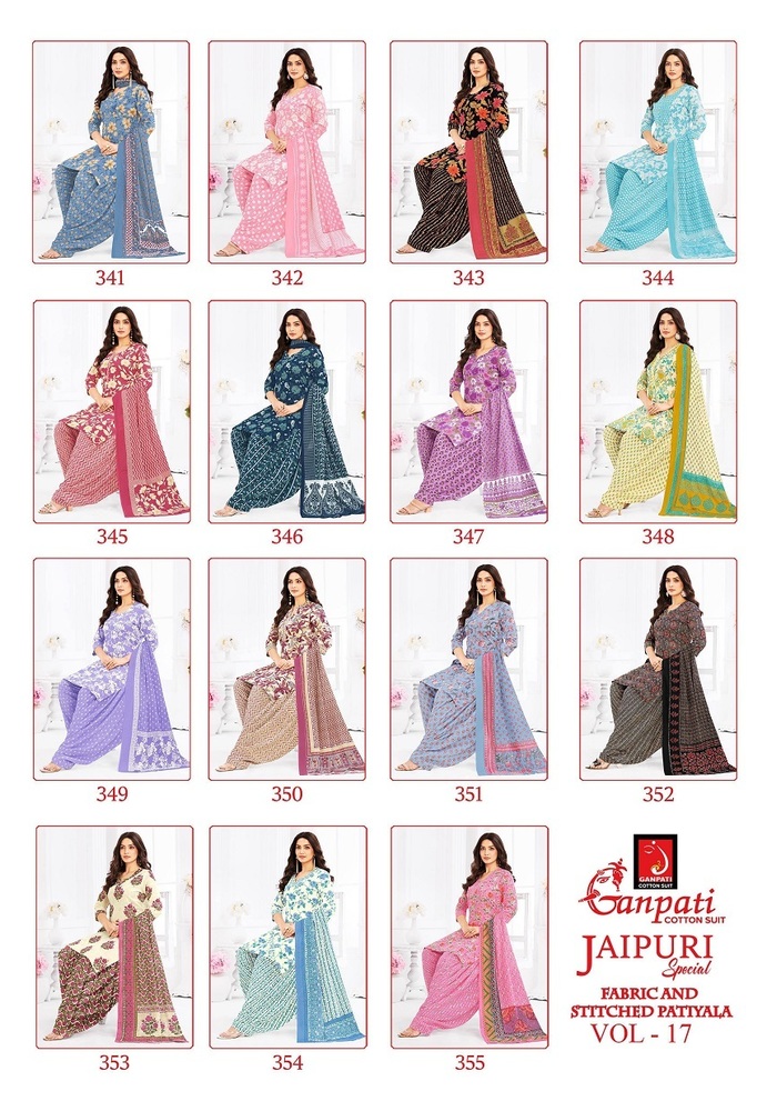 Ganpati Jaipuri Patiyala Vol-17 Aca A Dress Material
