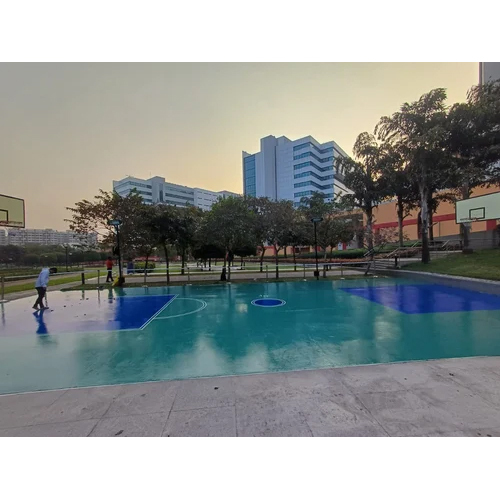 3mm Industries Self Leveling Epoxy Flooring Service - Color: Green With Yellow And White Markings