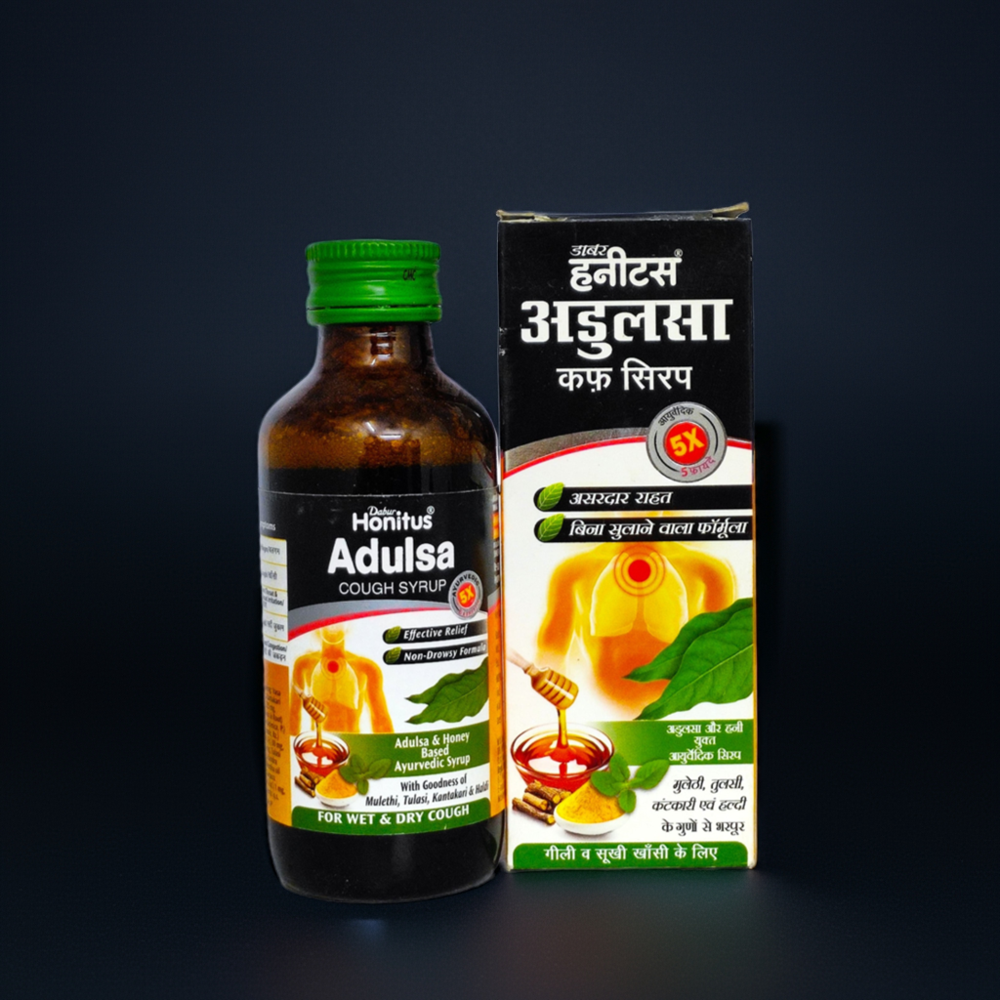 Dabur Honitus Adulsa Cough Syrup 100ml - Age Group: For Adults
