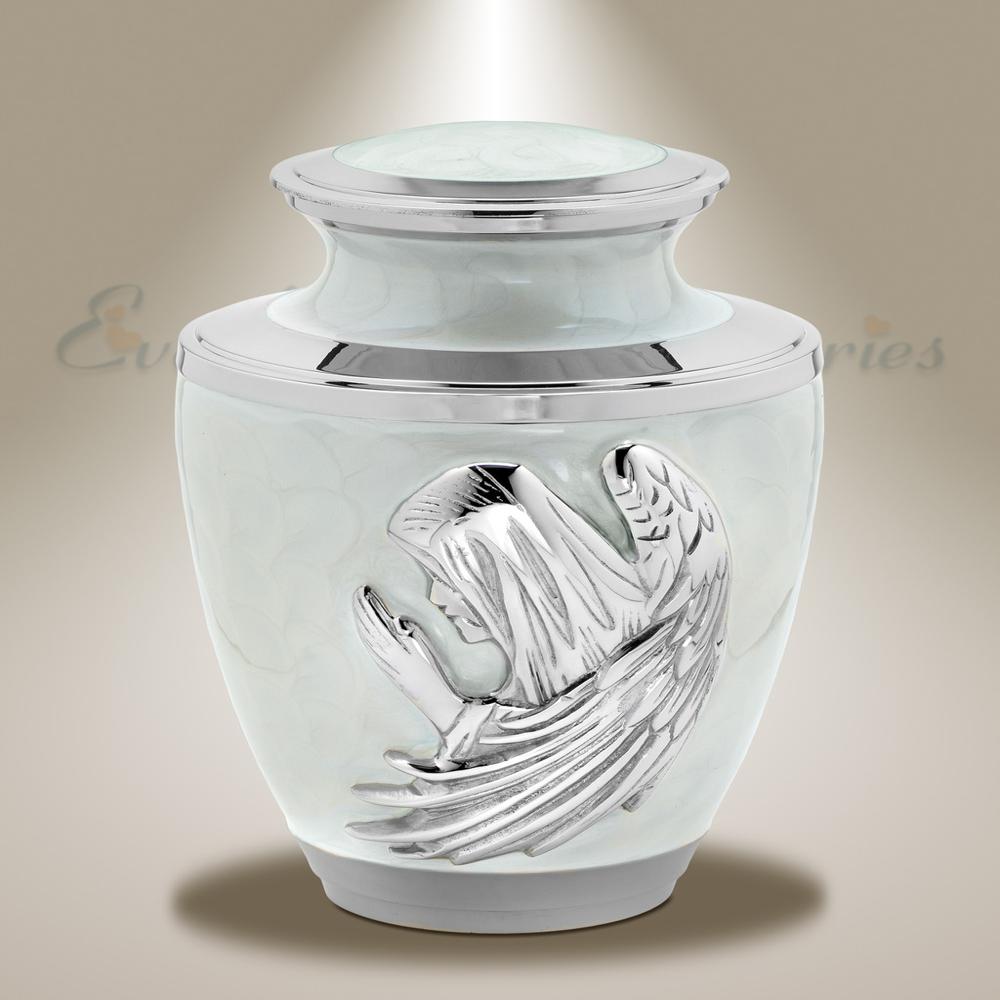 Luxury Urn with Golden Ring Band Silver touch Urns