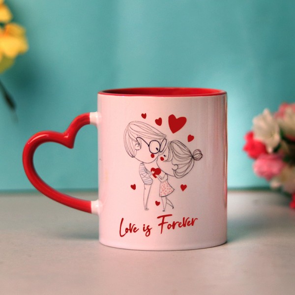 Heart Handle Sublimation Mug - Color: Multicolour