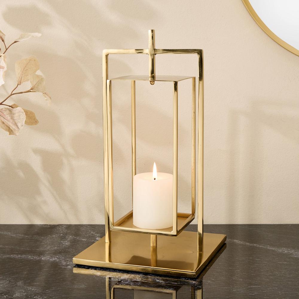 Large Decorative Metal Lantern For Home Decor  Rustic Black Metal Lantern With Glass Panels  Outdoor Metal Lantern