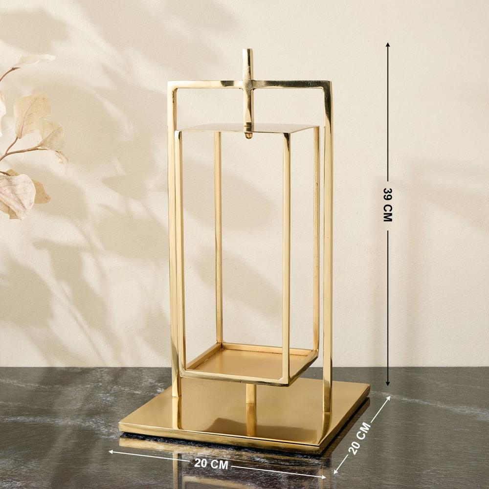 Large decorative metal lantern for home decor  Rustic black metal lantern with glass panels  Outdoor metal lantern