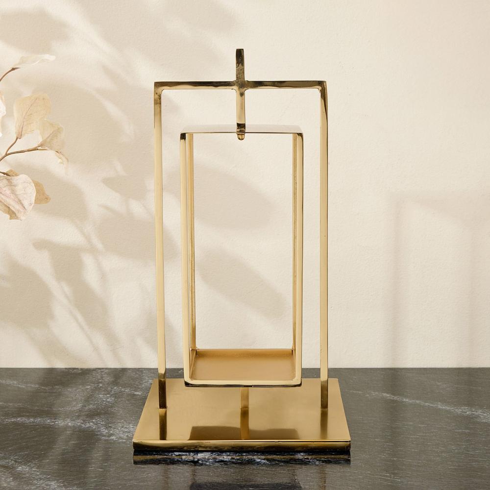 Large decorative metal lantern for home decor  Rustic black metal lantern with glass panels  Outdoor metal lantern