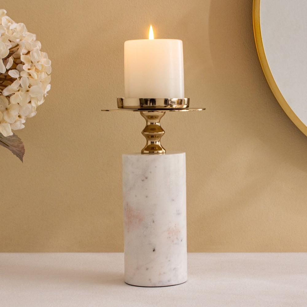 Marble Pillar Candle Holder Stand Wedding Decorative Candlesticks Stand Gold Luxury Candle Holder