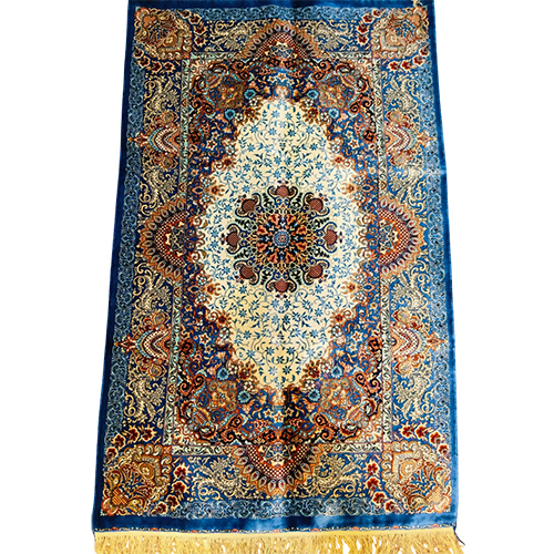 Kashmiri Handmade Carpet - Backing Material: Pure Wool / Pure Silk / Woola Silk Blend