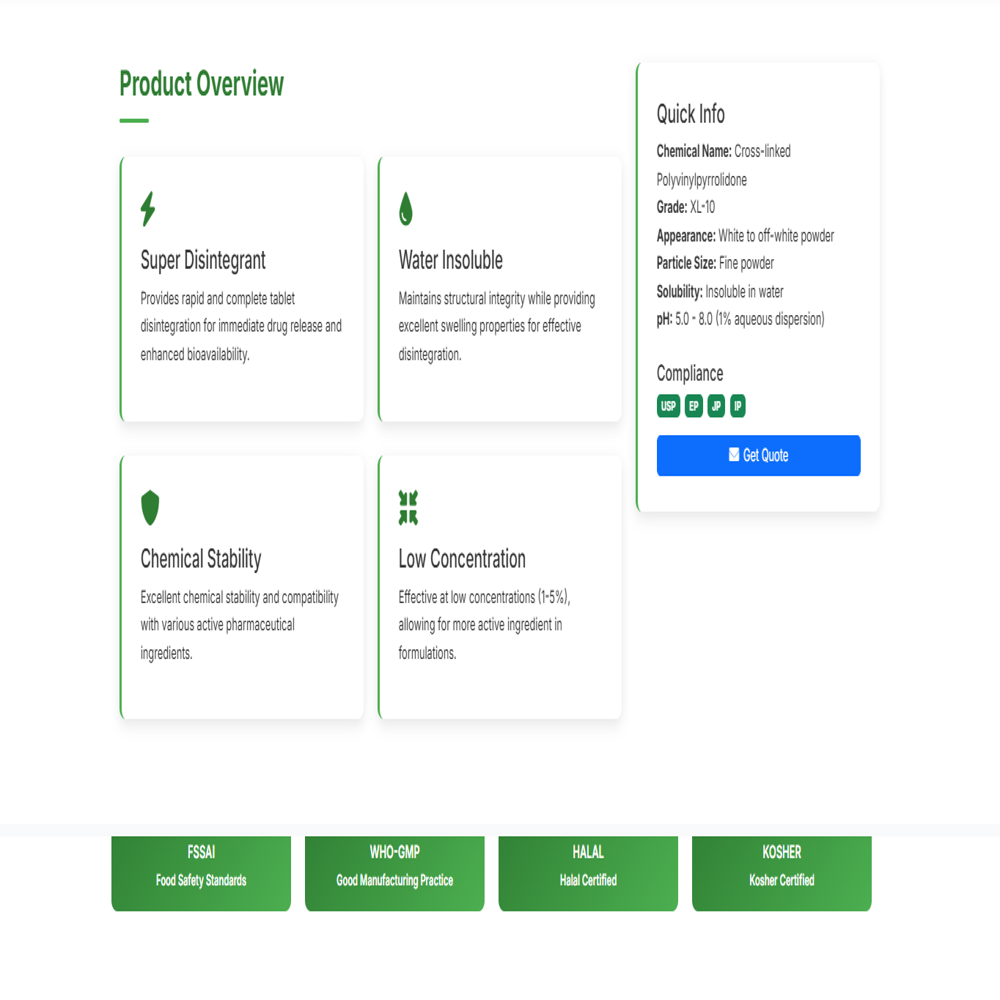 Crospovidone (XL-10) Powder