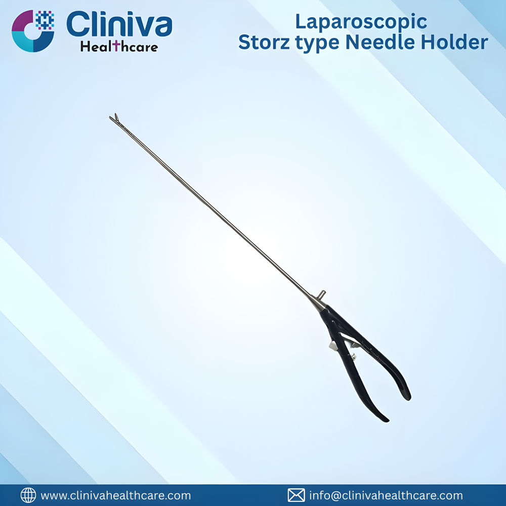 Laparoscopic Storz Type Needle Holder Straight Jaw