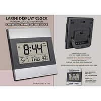 A134 Large Display Clock With Day, Date & Temperature - Material: Plastic